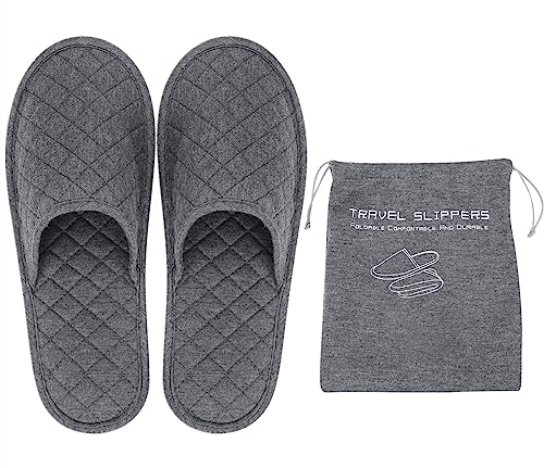 Ibluelover Portable Travel Spa Slippers Foldable Flat Closed Toe Home