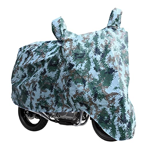 Image of AllExtreme 100% Tested Waterproof Bike Body Cover Compatible for Splendor Platina HF-Deluxe and Upto Pulsar 180cc Size Dustproof Indoor Outdoor UV Protection Raincover for Motorcycles (Army Green)