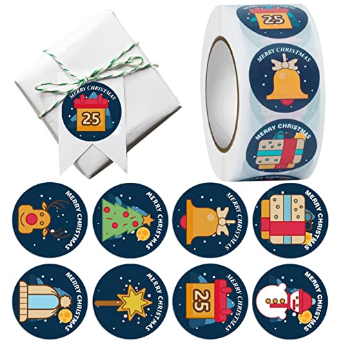 FASSME Adesivo de Natal para Envelope | Adesivos coloridos de desenhos animados de Natal - 2,54 cm 8