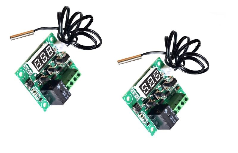 HUMBE&CO 12V W1209 Thermostat Module Digital Temperature Controller With LED Display and NTC Temperature Sensor- (W1209 pack of 2 pcs)