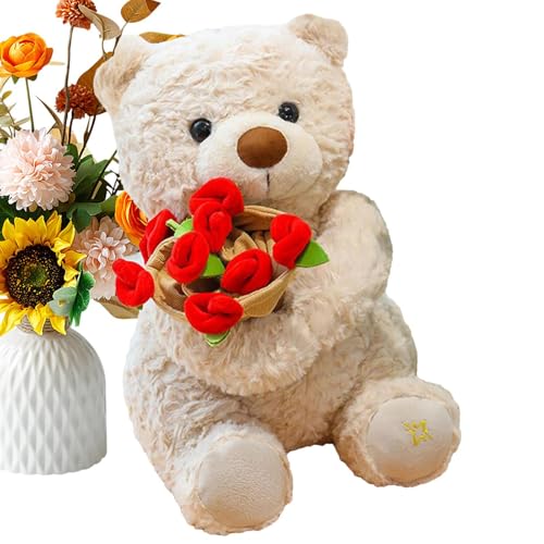 Ours en peluche de collection 38 cm avec finition soignée et rembourrage lapin coton PP