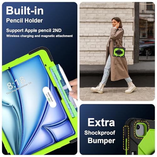 Protection antichoc iPad Air 13 M3 2025 robuste avec dragonne