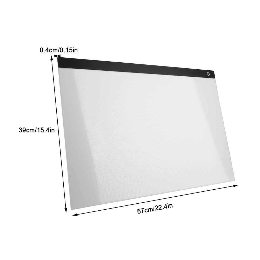 A2 Tablette Lumineuse Ultra-Mince Portable, Planche à Dessin LED USB, pour Artisanat Tatouage Aquarelle Copie Courtepointe Traçage Peinture X-Ray