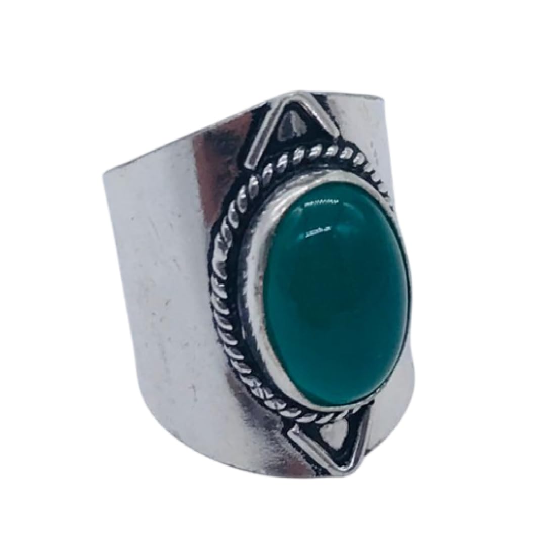 Nimbark Green Onyx Sparkling Gemstone Jewellery Handmade Ring 7-image-31