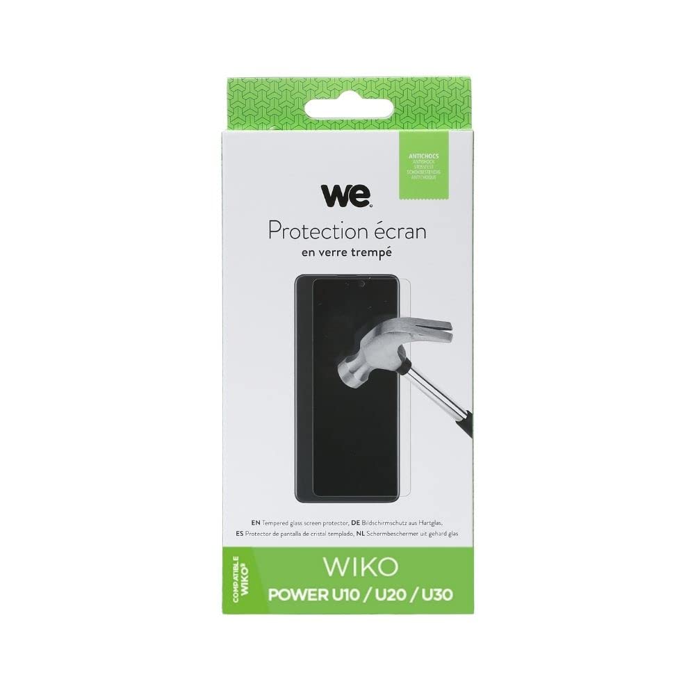 WE Vetro temperato per [Wiko Power U10 / U20 / U30] - Pellicola protettiva anti-graffio - anti-bolle d'aria, ultra resistente, durezza 9H Glass