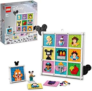 LEGO 43221 Disney 100 Years of Disney Animation Icons, Character Wall Art Craft Set, 72 Fun Mosaic Designs to Create, Includes Exclusive Mickey Mouse Artist Minifigure, Toy for Kids