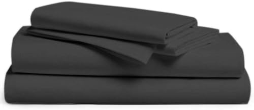 Juego de sábanas de algodón egipcio de 1000 hilos de 4 piezas (se adapta a colchones de hasta 21 pulgadas), sábanas de fibra larga, tejido satinado,