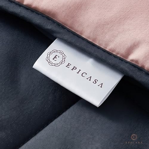 Image of Epicasa Reversible Comforter | 200 GSM Thermal Bonded Fill | 110 GSM Micro Peach Fabric | All Season AC Quilt | Diamond Quilted | Lightweight Duvet Blanket for Home Bedroom | Dark Grey & Blush Pink