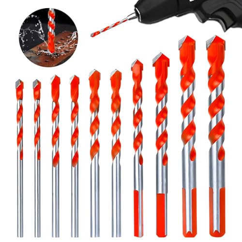 10 PCS Tungsten Carbide Masonry Drill Bit Set for Metal Steel Porcelain Ceramic Tile Concrete Brick Plastic Wood 3-12mm Tipped High Speed Carbide Shockproof Hammer Tile Concrete Drill Bit 7 10 PCS Tungsten Carbide Masonry Drill Bit Set for Metal Steel Porcelain Ceramic Tile Concrete Brick Plastic Wood 3-12mm Tipped High Speed Carbide Shockproof Hammer Tile Concrete Drill Bit - Image 7