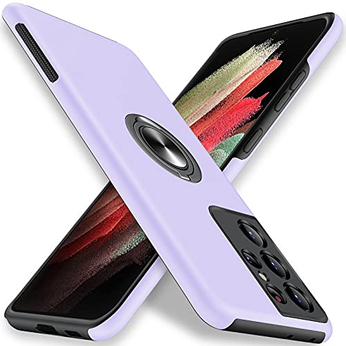 JAME for Samsung Galaxy S21 Ultra Case, [NOT for S21 or S21 Plus], Slim Soft Bumper Protective Case for Samsung S21 Ultra Case, with Invisible Ring Holder Kickstand for Galaxy S21 Ultra Case, Purple