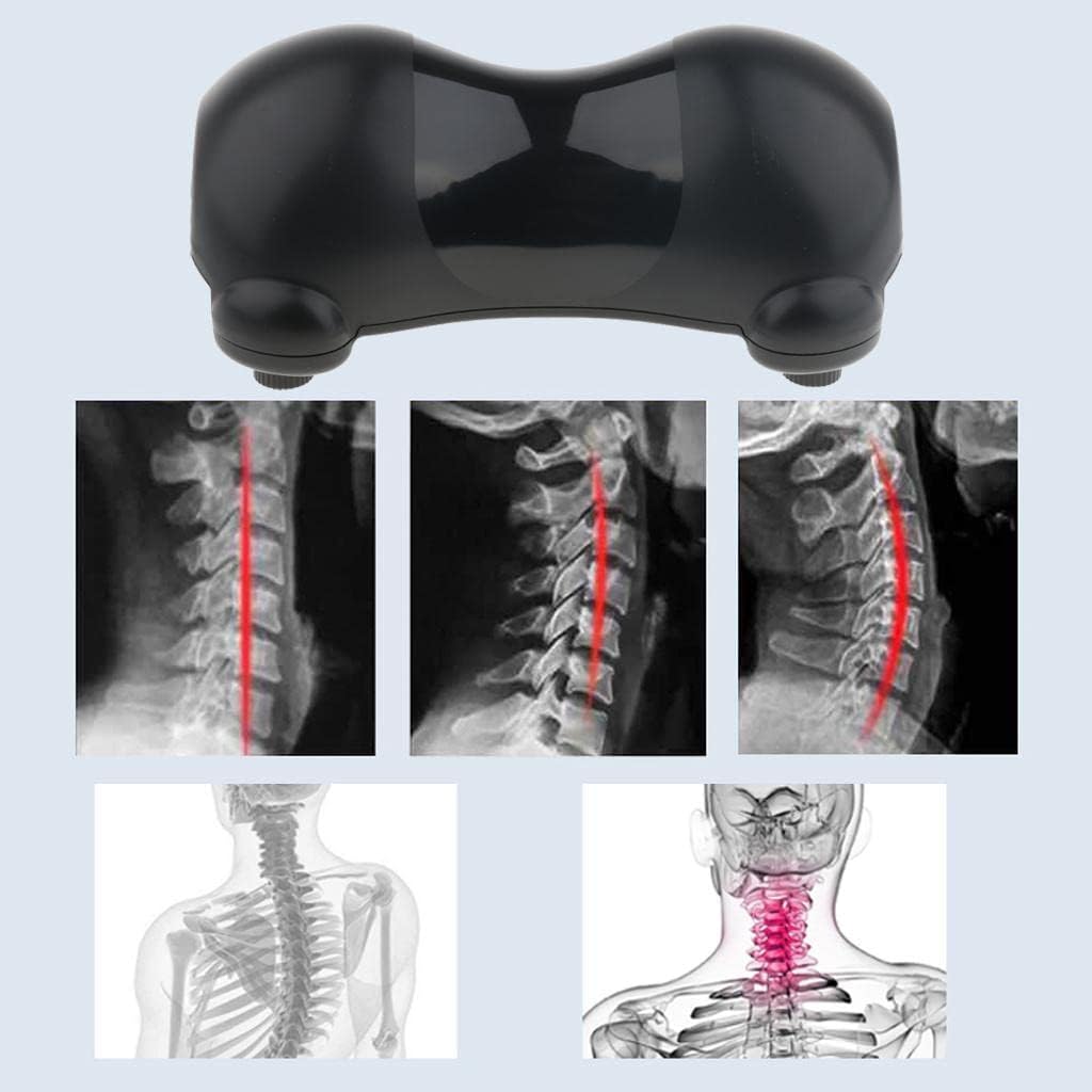 Professional Cervical Traction Stretcher Pillow | Neck Support Pillow for Neck & Shoulder Muscle Relaxation | Height Adjustable | Portable Neck Stretcher - Black