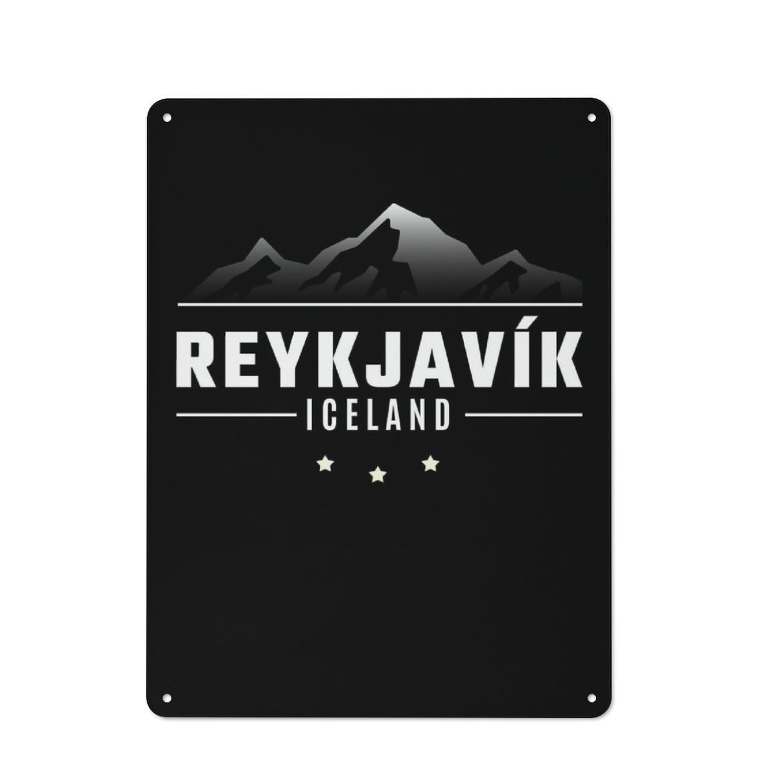 Junmoney Iceland Iceland Reykjavk Smart Tin Sign 40X30cm Featuring Office Wall Decor For Workspace, Cafe, Shop Or Desk Area