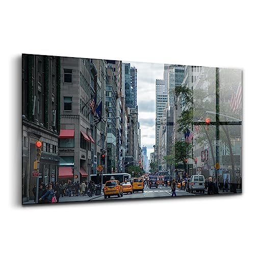 Peinture murale New York Taxis en verre Wallfluent 120x60cm