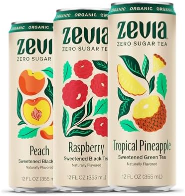 Amazon.com : Zevia Organic Sugar Free Iced Tea, Fruity Tea Variety Pack ...