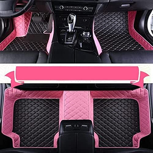 Custom car floor mats compatible with multiple brands (black, beige, pink)