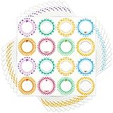 ✿Pegatinas de colores✿: Estas etiquetas redondas adhesivas constan de ocho colores diferentes: morado, cian, cian claro, naranja claro, naranja oscuro, naranja, azul, rosa. Cada color está adornado con lindos cordones y celosías, que son elegantes y hermosos. Se pegan diferentes colores para ayudar a distinguir mejor los diferentes productos.