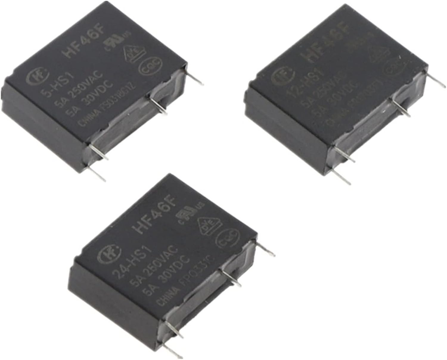 10PCS 4PIN HF46F-024-HS1 HF46F-012-HS1 HF46F-005-HS1 HF46F 24-HS1 5 12-5A250VAC Relay