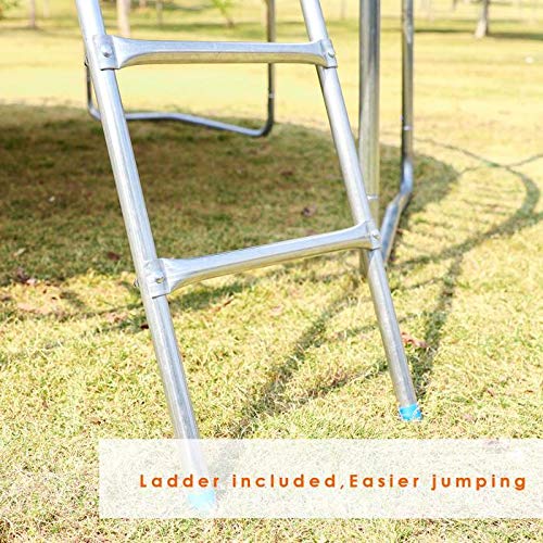 DREAMVAN 15FT TUV Approved Trampoline, Kids Trampoline with Enclosure net and Poles Safety Pad Ladder, Jumping Mat Rain Cover, Great Outdoor Backyard Trampoline