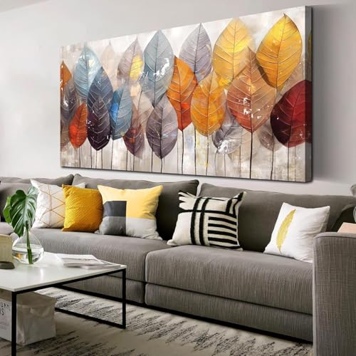 Peinture murale arbre d'automne doré, affiche et impression grand format 55x110 cm chambre