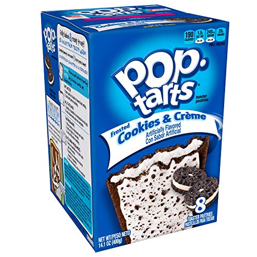 Pop-Tarts Breakfast Toaster Pastries, Frosted Cookies and Crème Flavored, Bulk Size, 96 Count (Pack of 12, 14.1 oz Boxes)