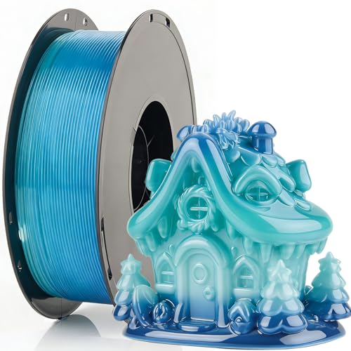 LVVJ3D Translucent Clear PETG Filament 1.75mm, Teal Horizon 1KG/Spool