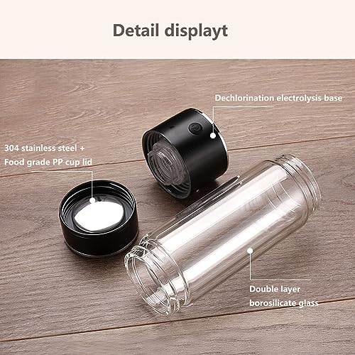 Bouteille d'eau à hydrogène PAHION portable argentée technologie SPE 1500 PPB