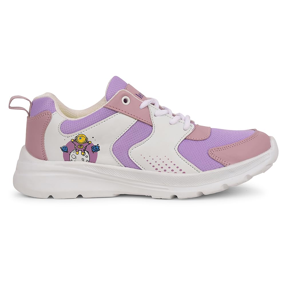 Liberty Leap7x TRIVAGO15E Lacing Sports Walking Shoes for Kids with EVA Sole | Suitable for Jogging Running | Quick Wear Elastic Laces | Memory Foam Insole | Comfortable Footbed (Purple - 1) 1