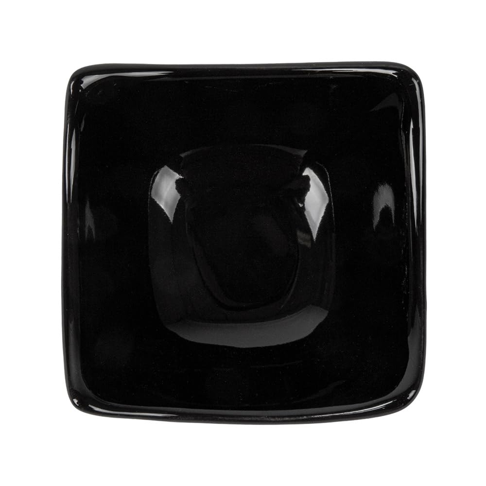 12 pezzi - Piatti quadrati 7,6 x 7,6 x 3,4 cm, nero porcellana