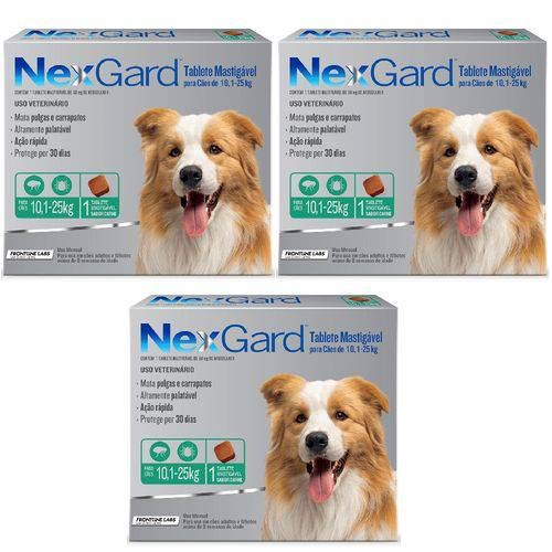 Antipulgas e Carrapatos Merial NexGard para Cães de 10,1 a 25kg - 1 Comprimido