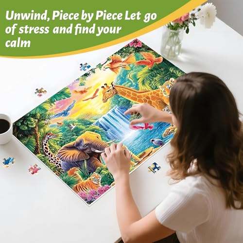 image for ZSYCZAO 500 Piece Puzzle for Adults, Rainforest Animals Jigsaw Puzzle,