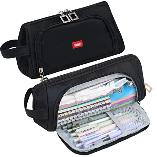Eoout Big Capacity Pencil Case Pencil Pouch Pen Bag Large Organized Cute Pen Case For School Stationery And Travel Cosmetics Storage (Black) #TOP3