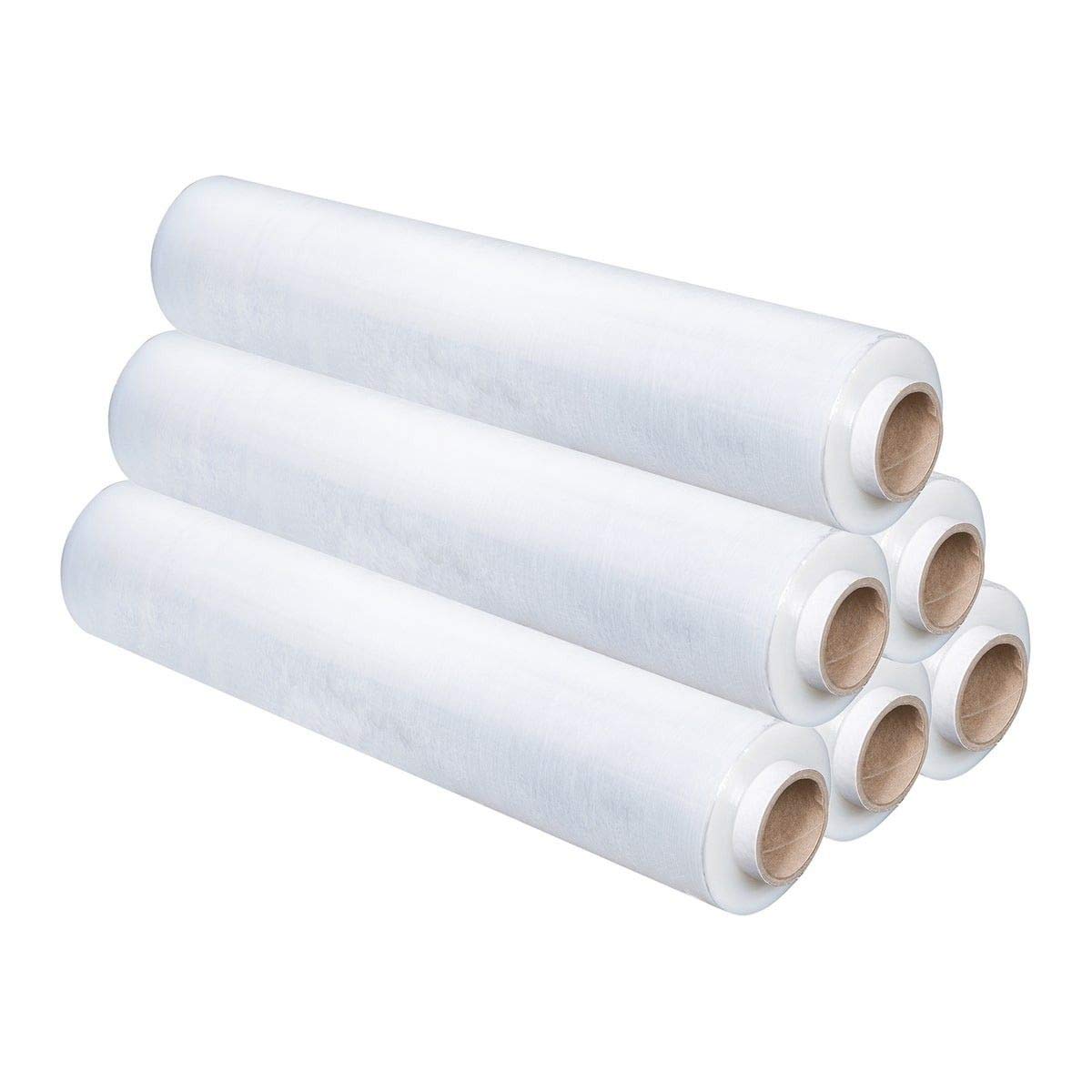 Film estirable manual transparente 2 Kg, 180m REALES, mandril 100 gr. transparente (6)