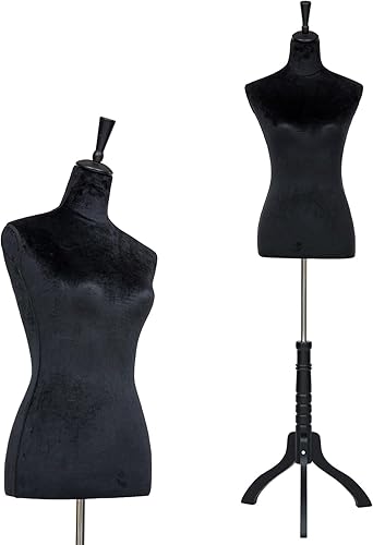 Miniatura 12 de Forma de vestido de maniquí, modelo de vestido femenino, cuerpo de maniquí de exhibición de torso de 60 a 67 pulgadas, altura ajustable, trípode