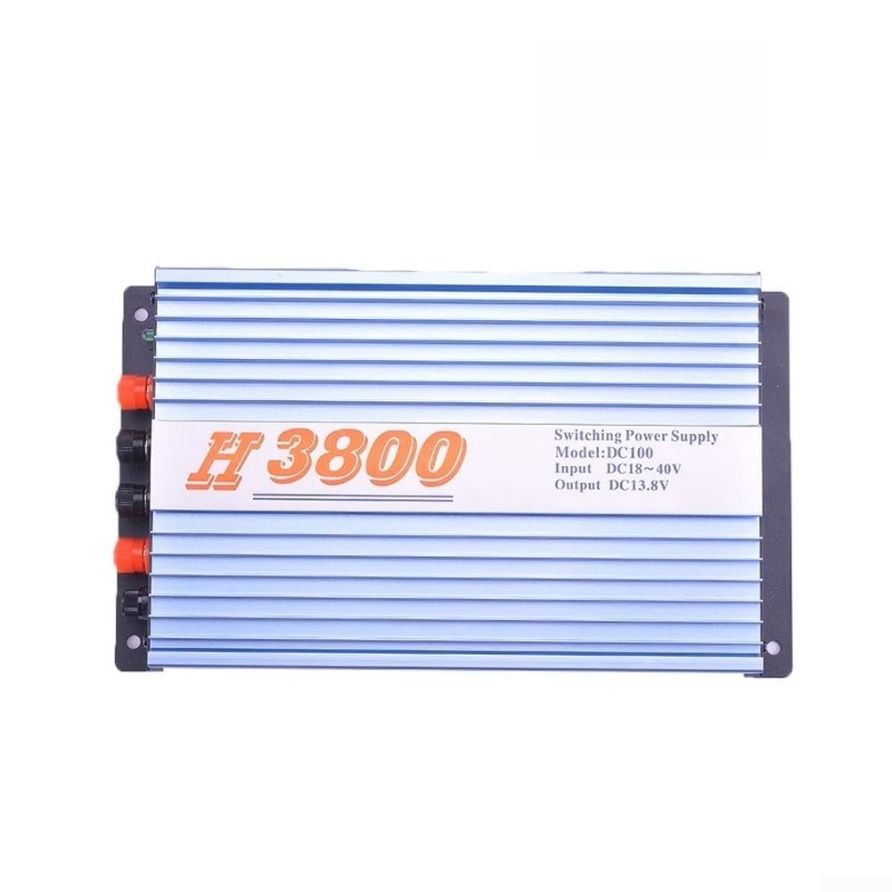 H3800 - Fuente de alimentación para vehículos (65 A, 24 V a 13,8 V, regulador de voltaje, entrada DC18-40 V, fuente de alimentación conmutada de aleación de aluminio, diseño compacto para estaciones