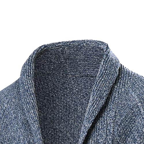 Mens Cable Knitted Cardigan Shawl Collar Buttons Knit Sweater Fit Long Sleeve Male Casual Cardigans Sweaters2
