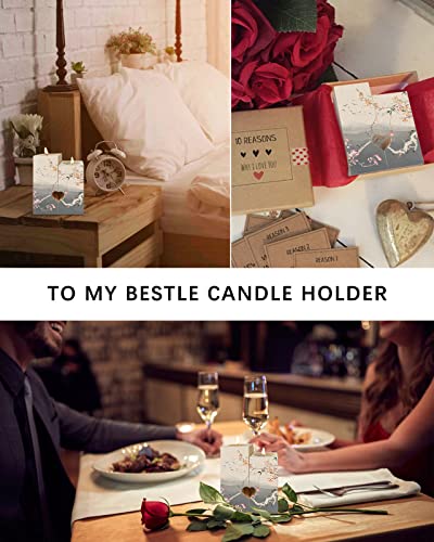 Oriental Ink Painting Candle Tealight Holders,Gifts For Him,Her,Kids,Women,Men - Heart Decorative Wood Candle Holder With Tea Lights,Wooden Candlestick Decor,Traditional Chinese Mountain Blossom #TOP5