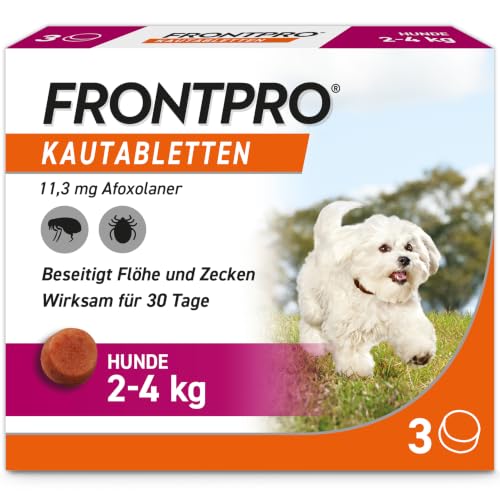 FRONTPRO Hund S - Kautablette gegen Zecken & Flöhe (Hunde 2 bis 4 kg)