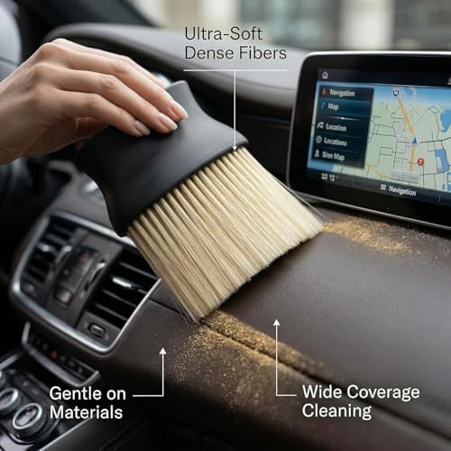 Image of 3Pcs Car Duster Kit - Microfiber Car Cleaning Brush for Exterior Car Dust Cleaner - Small Car Brush for Cleaning Car Interior, PC, Laptop, Keyboard - Wax-Treated Cotton Strands for 2X Better Cleaning