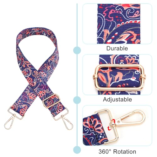Sangle de sac ethnique avec broderie florale raffinée 132cm - 4