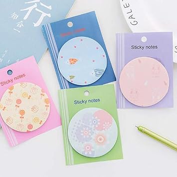 Amazon 付箋 ふせん かわいい 丸形 ノートタイプふせん ポストイット きれい 粘着メモ 見出し 粘着ふせん プレゼント 贈り物 学用品 オフィス用品 学生用品 30枚x4色 4冊セット 付箋 文房具 オフィス用品