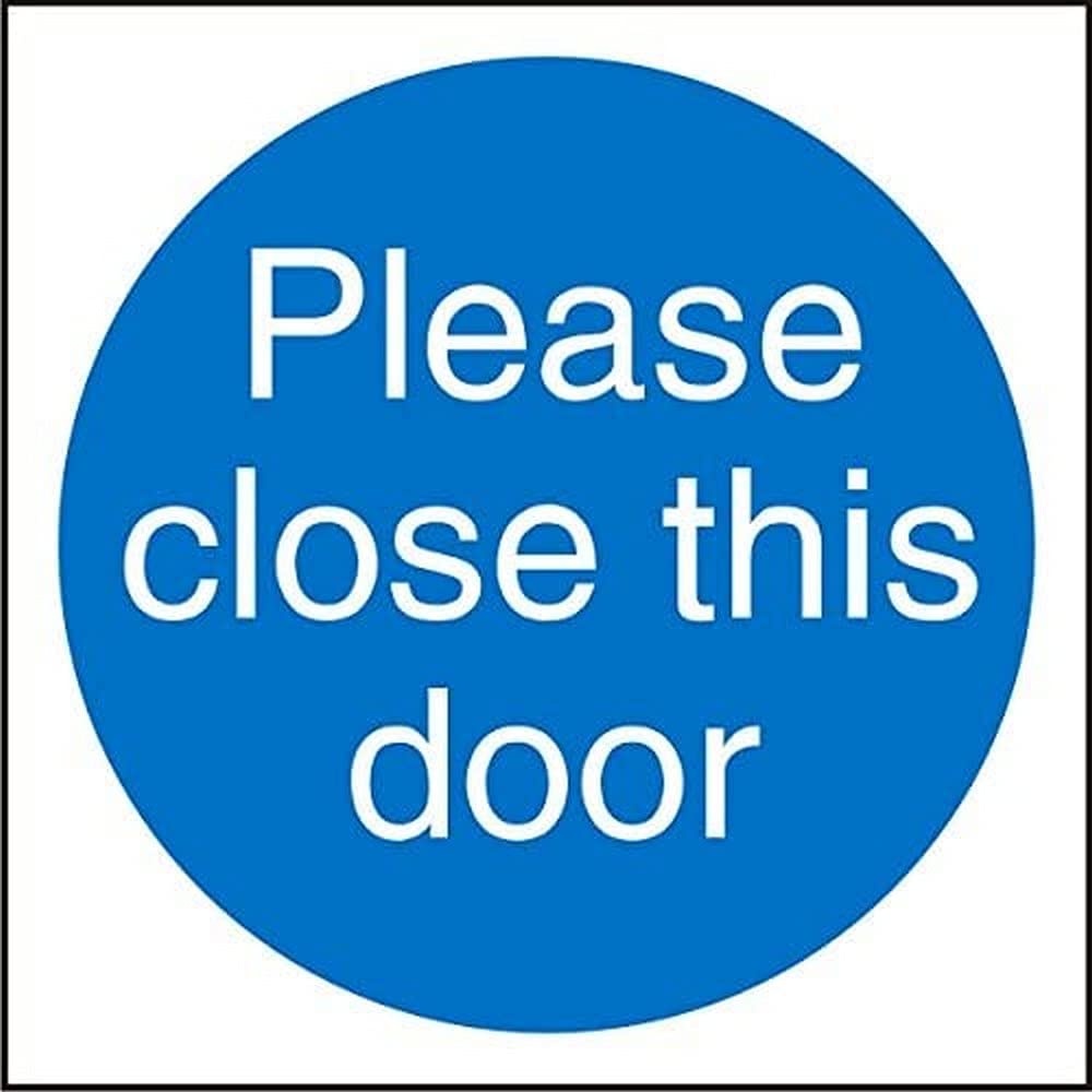 Seco Please Close This Door Sign, 100mm x 100mm - Self Adhesive Vinyl