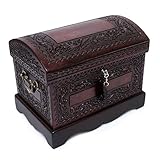 NOVICA Colonial Wood And Leather Jewelry Box, Brown 'Colonial Treasure'