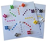 Spieltz Party Ludo, XL Ludo Spiel für viele Spieler (Vorderseite für 8 Personen, Rückseite für 10 Personen) (XL, 1. Auflage)