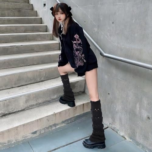 Junely Leg Warmers for Women Kawaii Leg Warmer Cute Legwarmers Japanese Socks Emo Goth Gyaru Accessories3