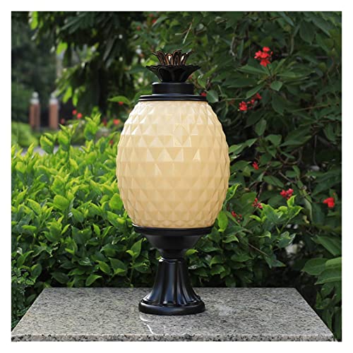 Lampe frontale extérieure colonne QHFTREX étanche design ananas pour jardin