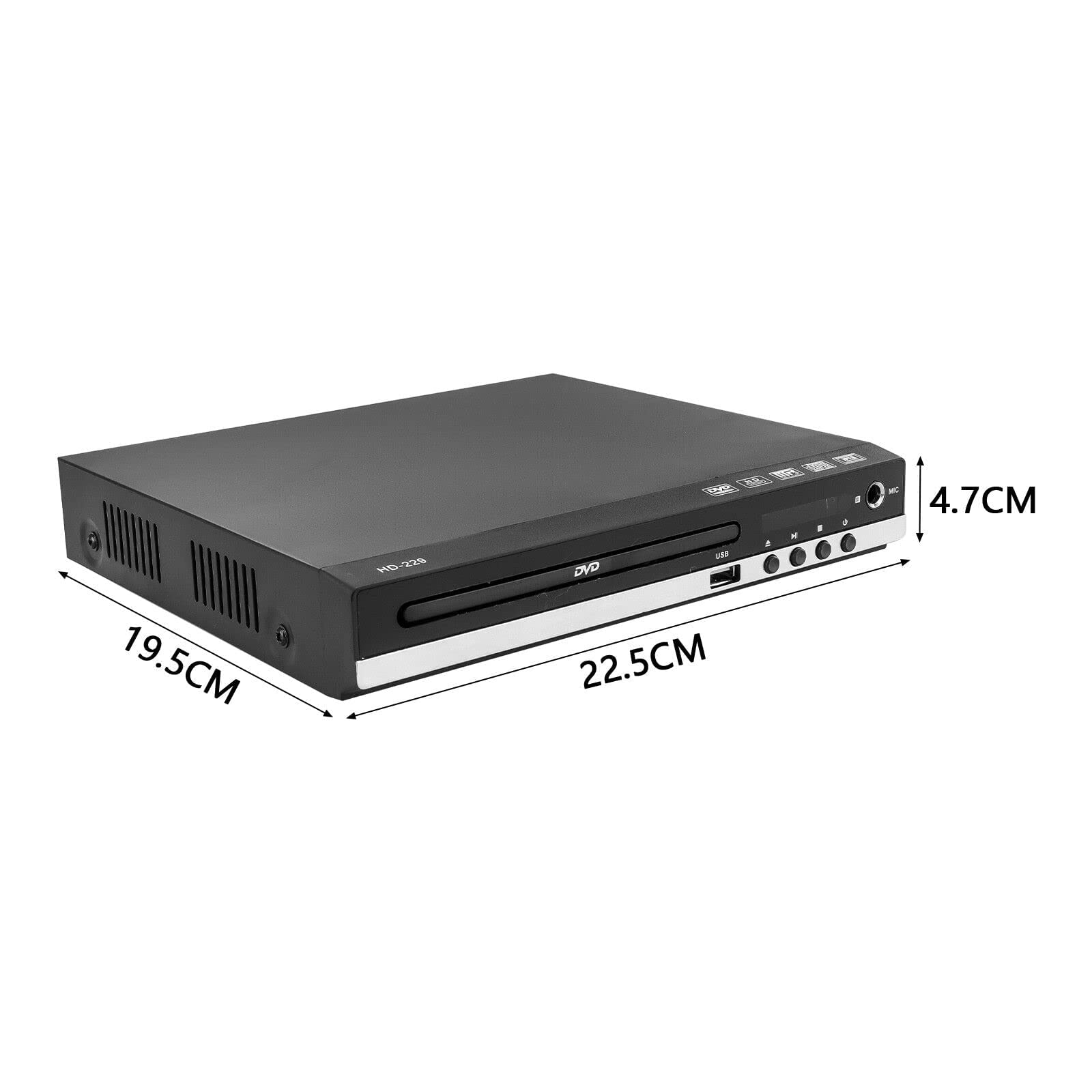 ColdShine DVD-Player für TV mit HDMI/AV Ausgang USB Eingang und Fehlerkorrektur 1080P Upscaling PAL/NTSC-System DVD CD-Player