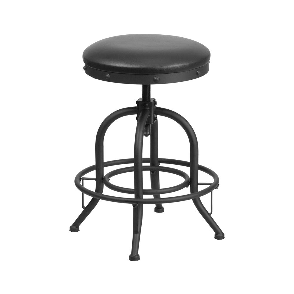 Flash Furniture Carrington 24'' Counter Height Stool with Swivel Lift Black LeatherSoft Seat