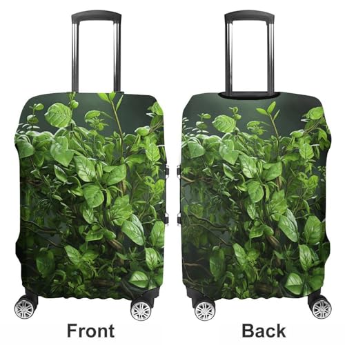 Travel Luggage Cover Elastic Suitcase Protector Anti-Scratch Washable Green Leaves Luggage Sleeve Tsa Approved Carry on Covers Baggage Cover Fits 18-32 Inch Luggages3