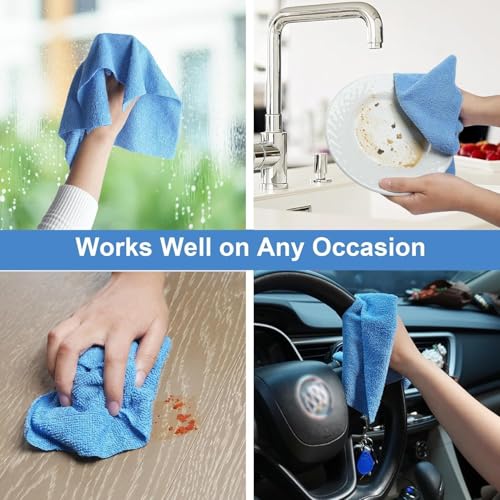 Image of Microfiber Cleaning Cloth Roll 25x25CM - Reusable Tear-Away Towels Washable Super Absorbent Lint Free Cleaning Rags for Kitchen, Car, Garage and Home (Multicolor 2 Roll, 20 Pack)