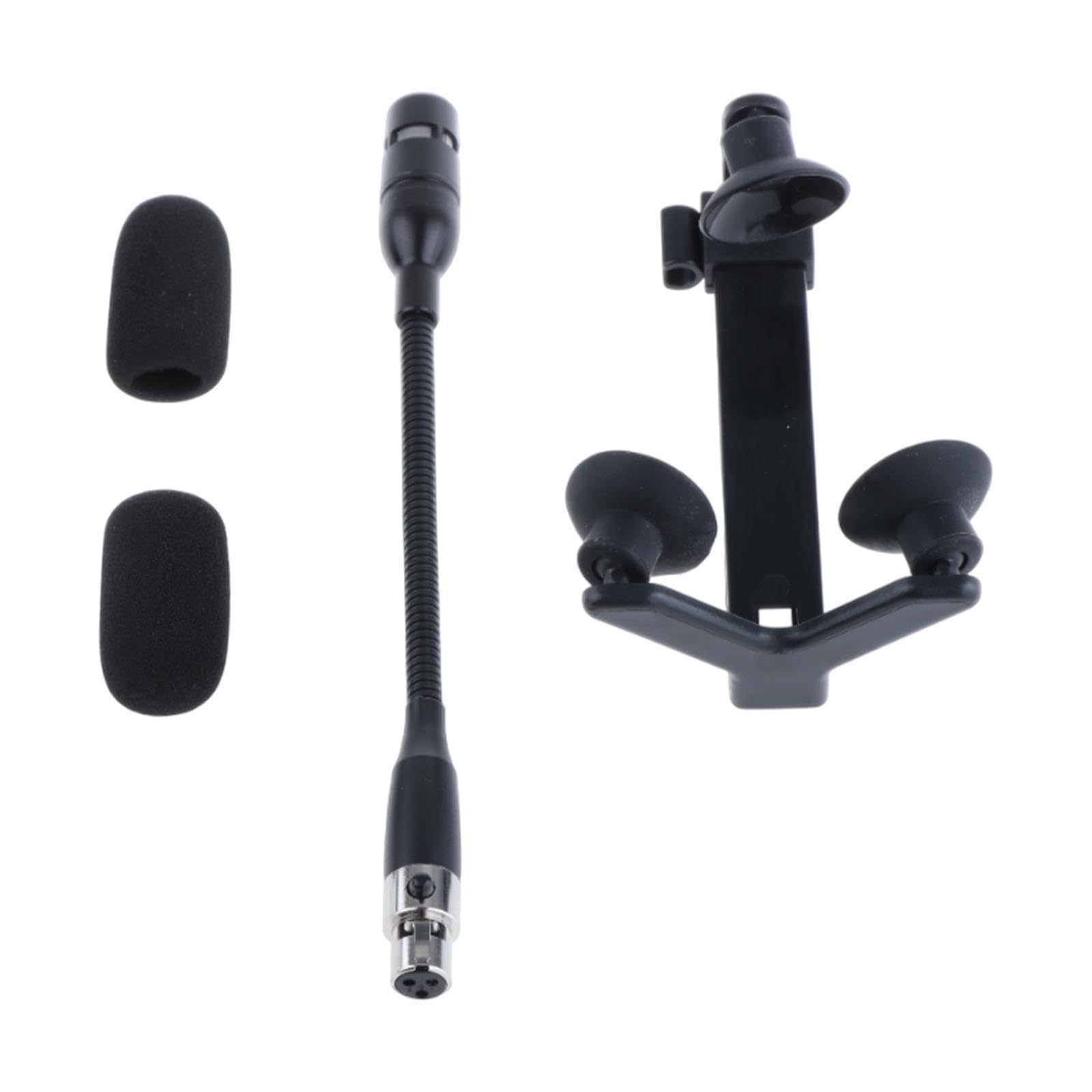 Colaxi Violin Clip Set with Microphone and Gooseneck for Live Performance, 3 Pin for AKG